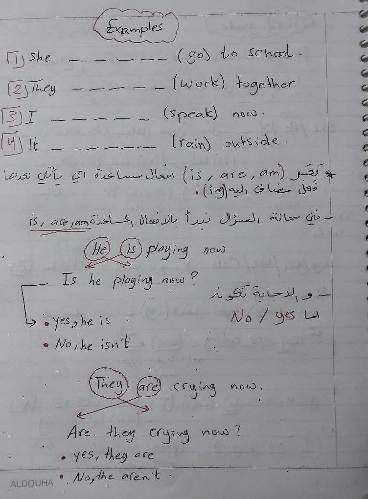 NDE5MjkyMC40NzE2 شرح قاعدة present continues المضارع المستمر مادة اللغة الانجليزية للصف الثالث الفصل الثاني 2025